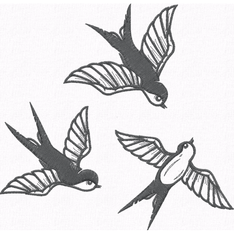 Trio of Swallows 2