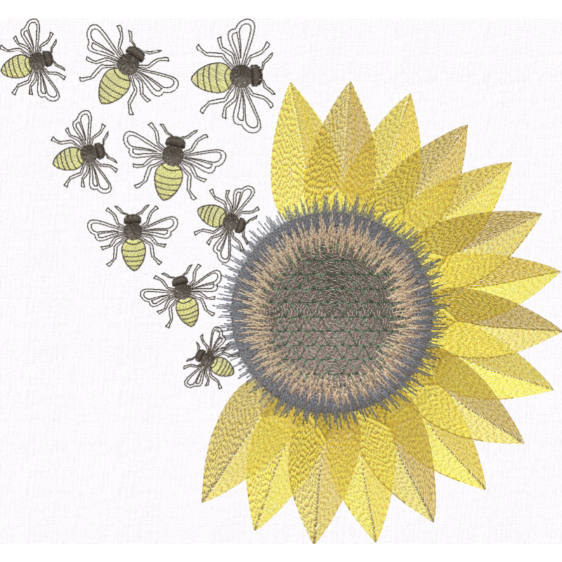 Sunflower and Bees