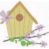 Charming Birdhouse and Blooms