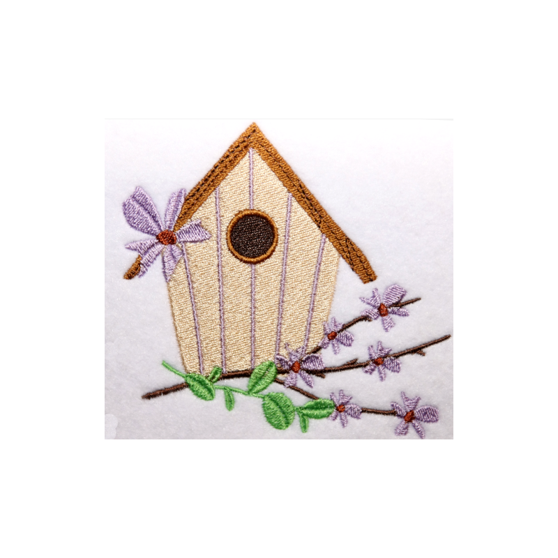 Charming Birdhouse and Blooms