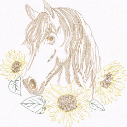 Horse with Sunflowers