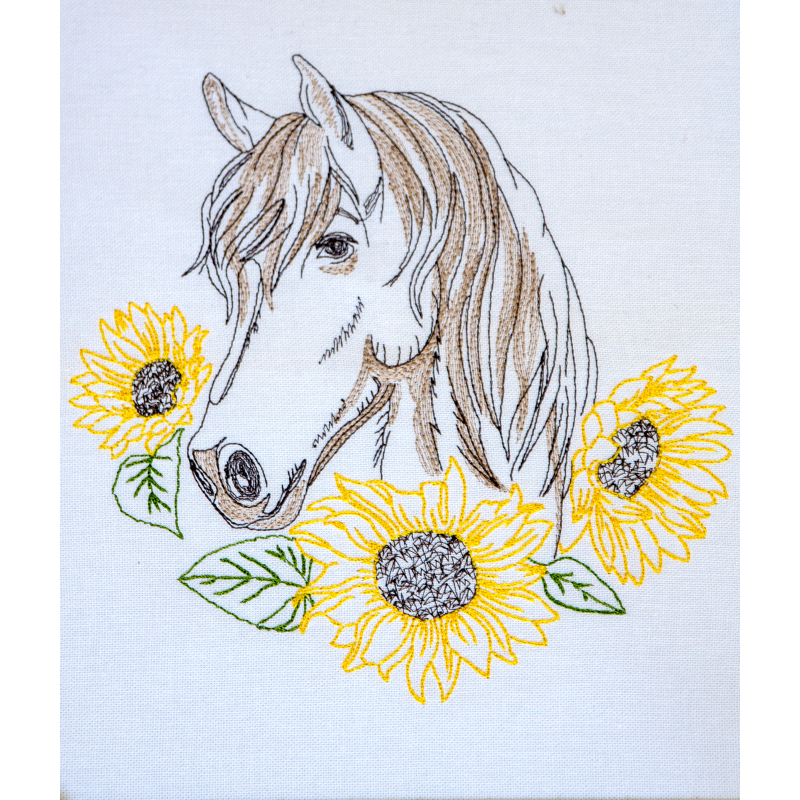 Horse with Sunflowers