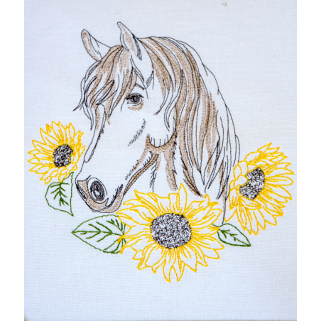 Horse with Sunflowers