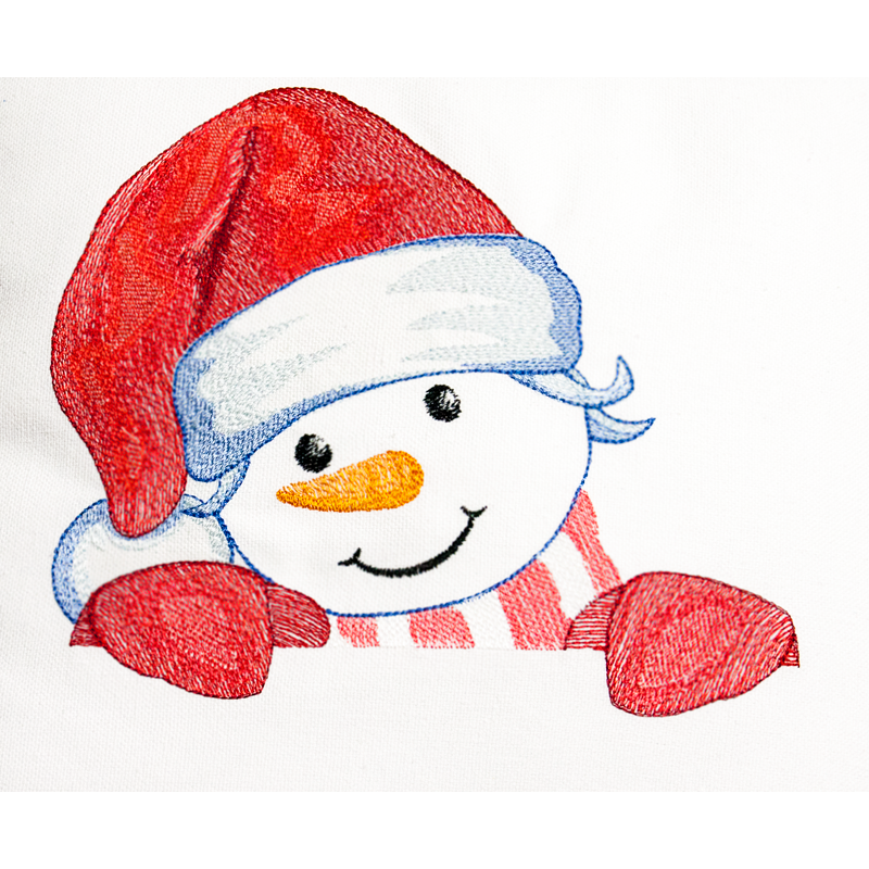 Snowman with Santa's hat